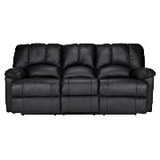 Unbranded Harlowe Large Leather Recliner Sofa, Black