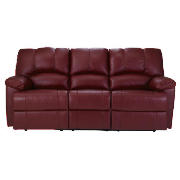 Unbranded Harlowe Large Leather Recliner Sofa, Red