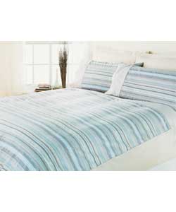 Harrison Stripe Double Duvet Cover Set - Oyster
