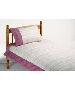 Harrison Stripe Single Duvet Cover Set - Soft Mauve