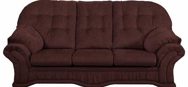 Unbranded Hartlebury Large Fabric Sofa - Chocolate