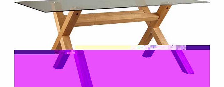 Part of the Hartley collection Size of table H75. L160. W90cm. Glass table and wooden legs. Weight of table 46.7kg. Packed flat for home assembly. EAN: 3311538.