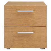 Unbranded Havana 2 drawer Bedside Table, Oak effect