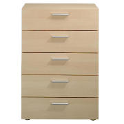 Unbranded Havana 5 drawer Chest, Maple effect