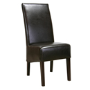 Havana Brown Leather Dining chair with dark feet