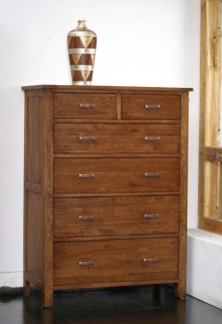 Unbranded Havana Oak 2 Over 4 Chest Of Drawers - Dark