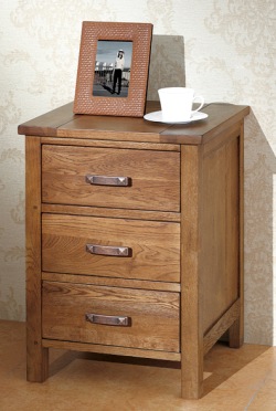 Unbranded Havana Oak 3 Drawer Bedside Cabinet - Dark