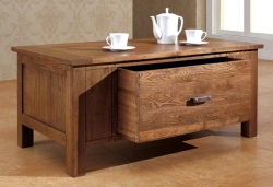 Unbranded Havana Oak Coffee Table With Push Pull Drawer -