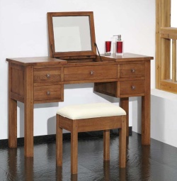 Havana Oak Dressing Table With Lift Up Mirror -