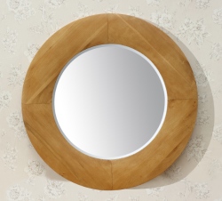 Unbranded Havana Oak Round Mirror - Blonde