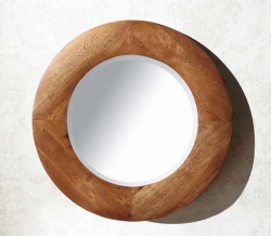 Unbranded Havana Oak Round Mirror - Dark