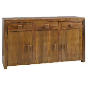 This handcrafted sideboard from the BRAND range has a solid sheesham wood frame with distinctive gra