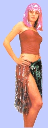 Hawaiian Hula skirt - metallic - multi - Approx 24inch