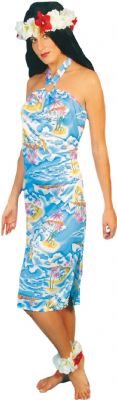 Hawaiian Lady Costume Blue