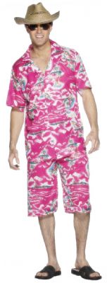 Hawaiian Shirt and Shorts Pink