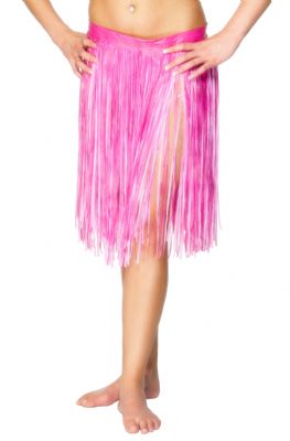 This two-tone pink  58cm/23inch velcro fastening hula skirt is perfect for any fancy dress beach
