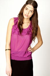 Unbranded Hayley Ruffle Neck Chiffon Blouse