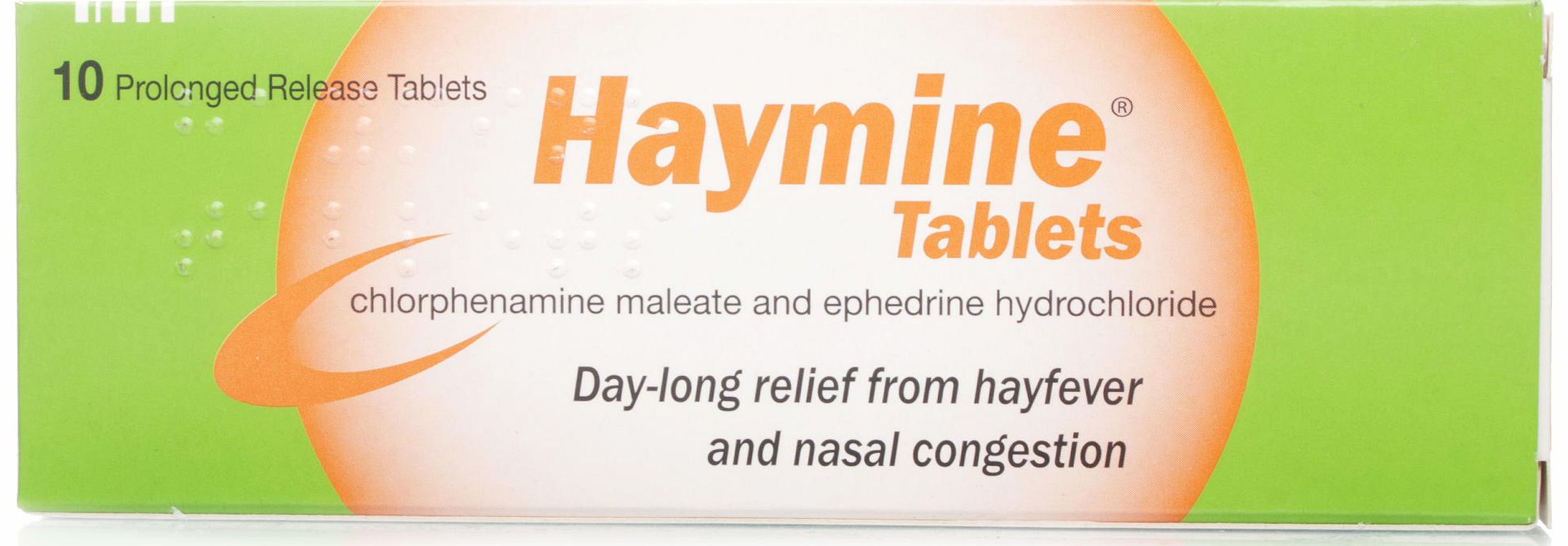 Haymine Tablets - Designed to last all day long Haymine tablets are for the relief of hayfever and nasal congestion , and allergies. They contain active medicinal ingredients and can alleviate symptoms such as coughing, itching, sneezing and dry eyes