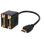 A high quality low priced HDMI to two x DVI adapter that allows you to connect two monitors to one H
