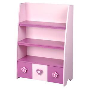 Perfect for holding the Harry Potters, this painted bookcase has 3 shelves and 3 drawers with heart