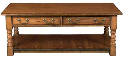 Unbranded HEARTLAND OAK COFFEE TABLE 2 DRAWER WITH SHELF