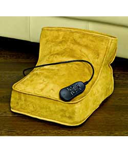 2 powerful motors, for vibrating massage. Built-in heat function to soothe tired feet. Fleece inner,