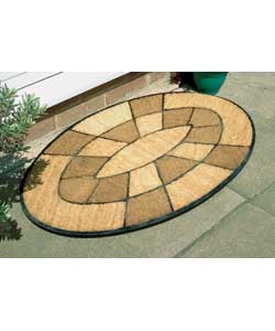 Heavy Duty Oval Two Tone Coir Doormat