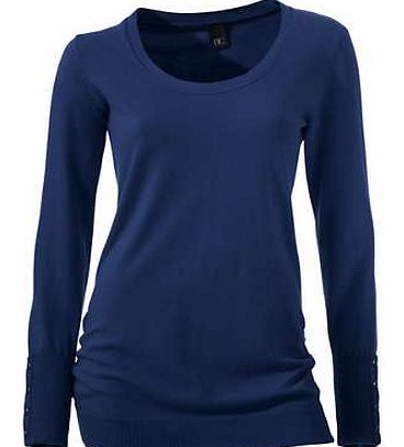 Lovely, versatile jumper with a rounded neckline and button detailing on the long sleeves. Heine Jumper Features: Washable 70% Cotton, 30% Polyamide Length approx. 68 cm (27 ins)