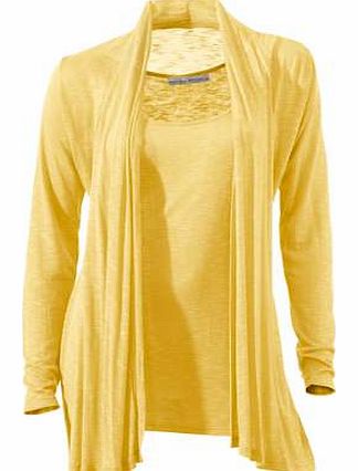 Lightweight summer trend! A swinging cardigan with matching sleeveless top with metal detail on the shoulders. In a lovely soft lightweight cotton. Perfect cover-up for those cooler days and evenings. Heine Twin Set Features: Washable 100% Cotton Car