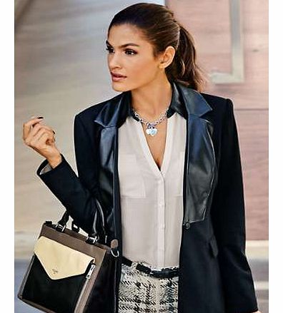 Unbranded Heine Faux Leather Detailed Blouse