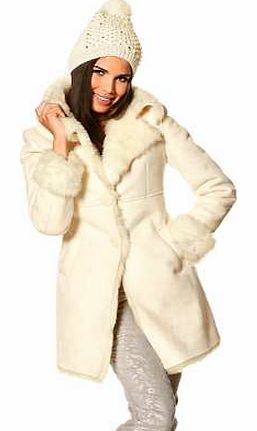 Faux sheepskin coat lined with a cosy fleece with button fastening and 2 pockets. Heine Coat Features: Dry clean only Faux sheepskin: 100% Polyester Lining: 100% Acrylic Length approx. 86 cm (34 ins)