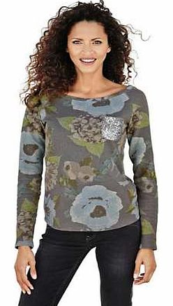 This relaxed sweat top is a must have within your off-duty wardrobe. With pretty floral print, sequin pocket and long sleeves to discreetly flatter your look. Heine Sweat Top Features: Washable 50% Cotton, 50% Polyester Length approx. 60 cm (24 ins)