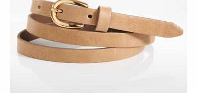 Narrow, leather belt with a gold coloured buckle fastening. Heine Belt Features: Leather Width approx. 1.5 cm ( ins)