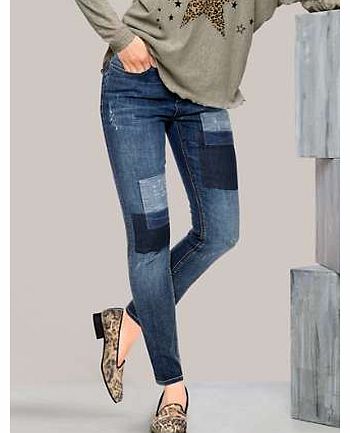 These modern skinny jeans feature statement patchwork for a rock inspired style. Featuring 5 pockets and belt loops. These jeans are a must when it comes to satisfying your A-list fashion attraction.Heine Jeans Features: Washable 98% Cotton, 2% Elast