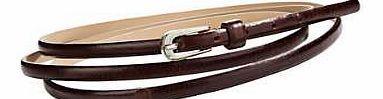 Tie belt with a rounded metal buckle. Heine Belt Features: Leather Width approx. 1 cm ( ins)