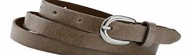 Narrow leather belt with oval metal buckle. Heine Belt Features: Leather Width approx. 1.5 cm ( ins)