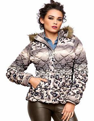 In an animal print design with a removable hood and removable faux fur trim. Featuring a 2-way zip fastening and zip detailed pockets, all in a fully lined style. Heine Jacket Features: Washable 100% Polyester Faux fur: 80% Acrylic, 20% Polyester Lin