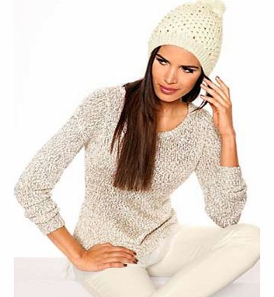 Long sleeve jumper in a shimmering effect, with a round neckline and chiffon trim on the hem. Heine Jumper Features: Washable 45% Acrylic, 30% Polyester, 25% Polyamide Length approx. 60 cm (24 ins)