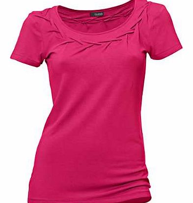 Soft jersey top with gathers at the neckline and short sleeves. Heine Top Features: Washable 95% Viscose, 5% Elastane Length approx. 64 cm (25 ins)