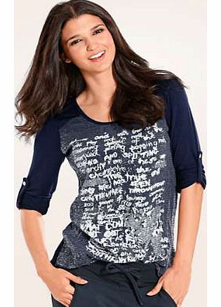 Your favourite shape t-shirt is updated with a sparkling print. Made from a soft jersey, with adjustable sleeves with tab and button fastening. Heine Top Features: Sparkling print Washable 95% Viscose, 5% Elastane Length approx. 72 cm (28 ins)