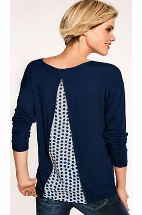 Your basic stretch jersey top with a twist! With unique zip fastening at the back, which when open shows a fashionable polka dot print. For a fab look just add skinny jeans and pumps or heels.Heine Top Features: Unique back zip fastening Washable 95%