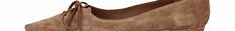 Flat suede shoes with a lace-up front and pointed toe. brals efore returning, as the box or label may state a US/Euro size which is different to the UK size.