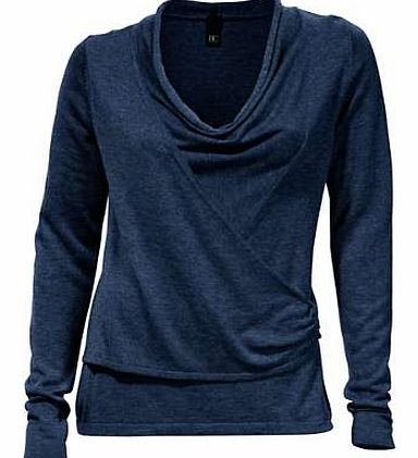 On trend, wrap front jumper with a draping neckline and decorative buckle at the waist. Heine Jumper Features: Washable 80% Viscose, 20% Polyamide Length approx. 60 cm (24 ins)