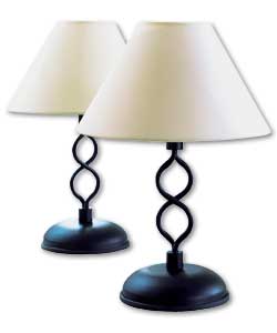 Helix Black Touch Lamp x 2