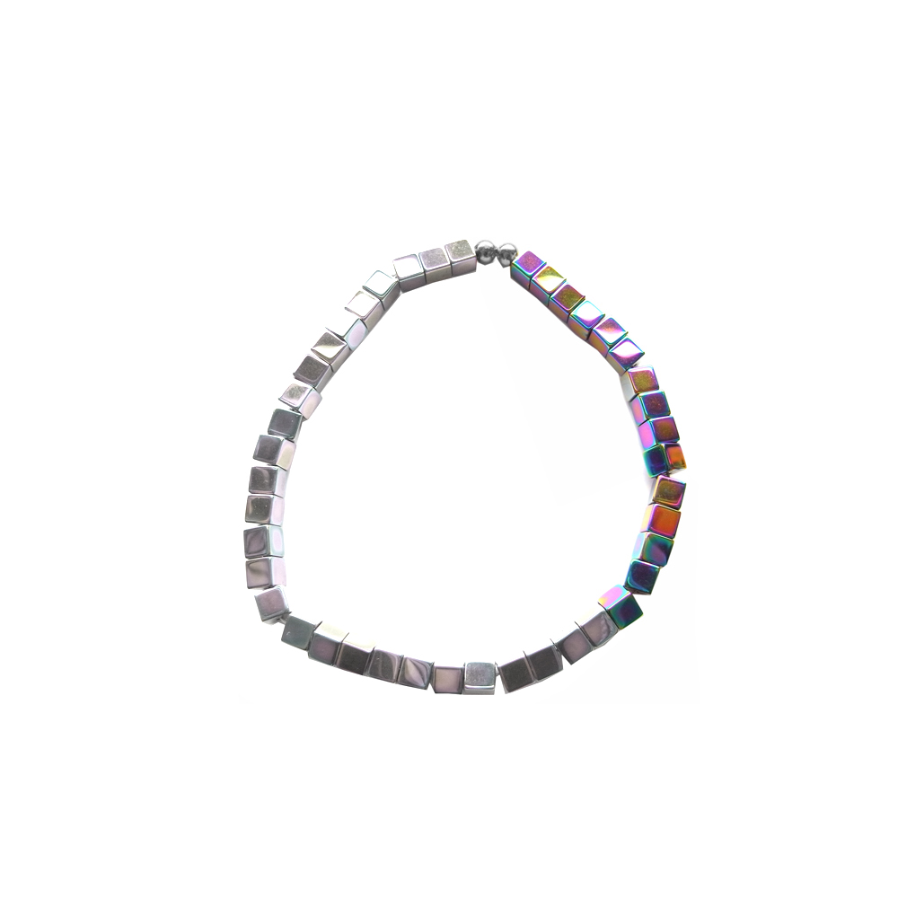 Unbranded Hematite Cube Bracelet - Silver