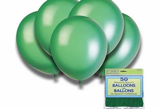 Pack of 50 premium quality. latex balloons. Ideal for adding that finishing touch to your decorations. and creating vibarent diplays. Suitable for both air and helium filling. Rich in colour. with heavy latex construction. allowing for a longer float