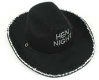 Hen Party: Cowgirl Hat: Hen Night Black