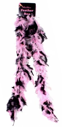 Unbranded Hen Party: Feather Boa Pink/Black Metallic Mix