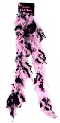Unbranded Hen Party: Feather Boa Pink/Black Metallic Mix
