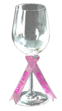 Unbranded Hen Party: Self Adhesive Glass Ribbons (Pack of 6)